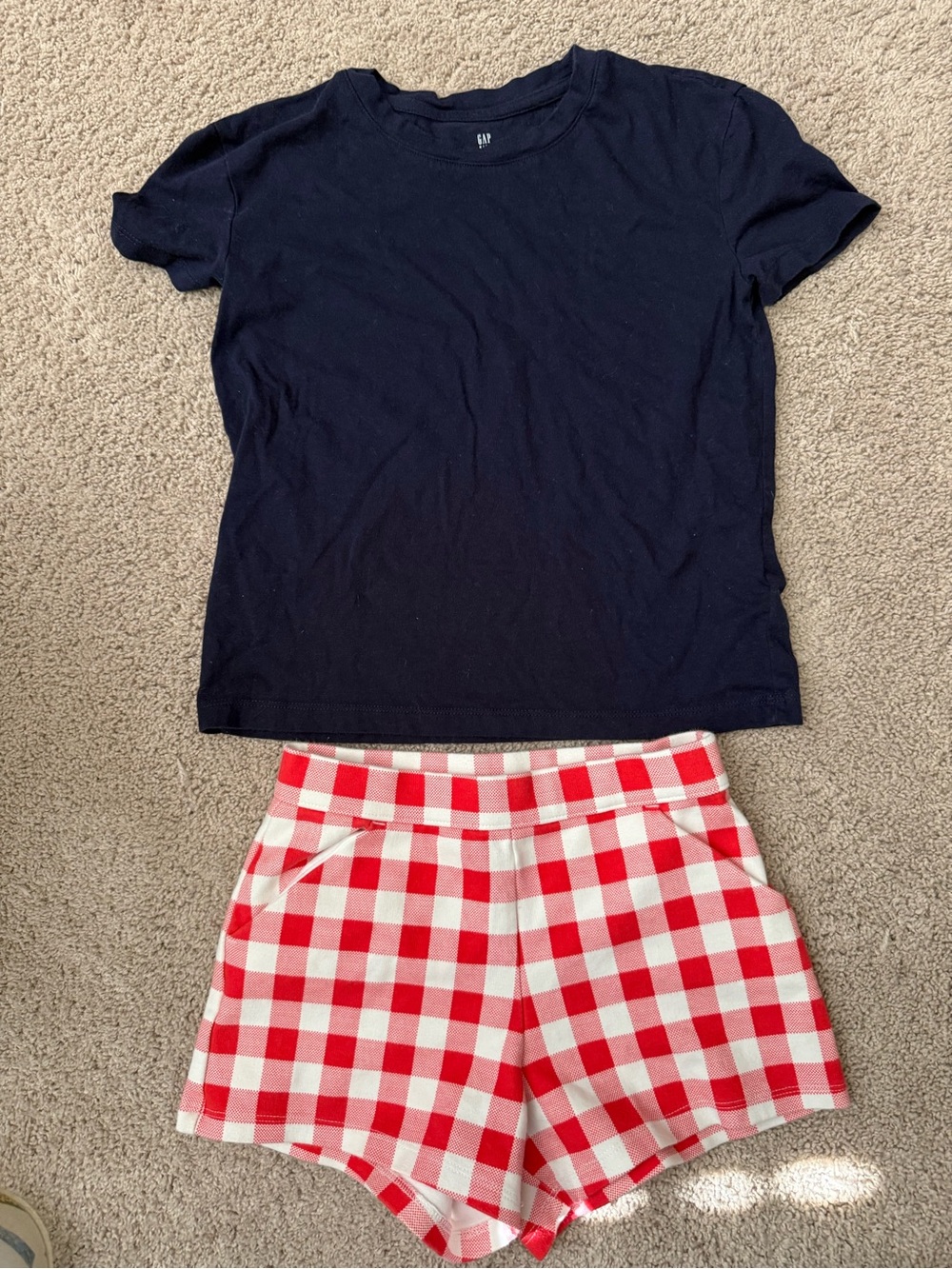 Janie and Jack shorts and gap kid tee combo